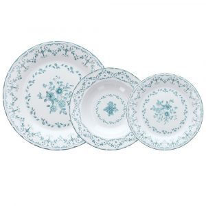 Krožniki Eloise set 18 kos Porcelain Green
